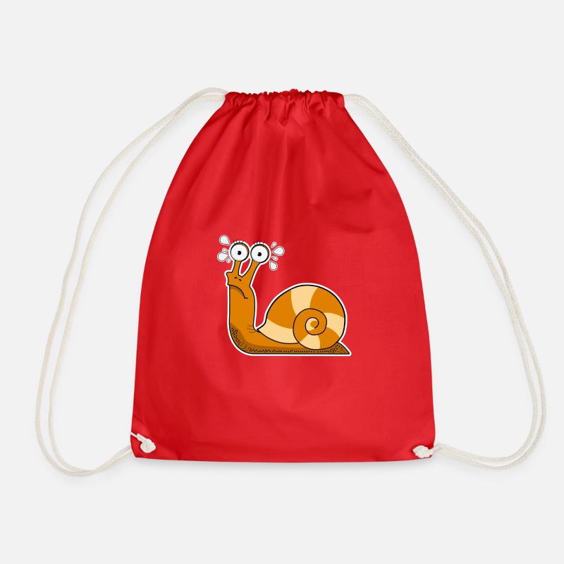 Snail - Drawstring Bag - red