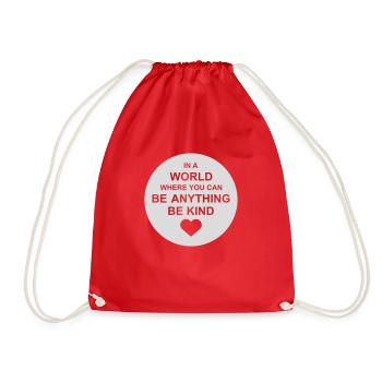 you can be kind - Drawstring Bag - red - Front