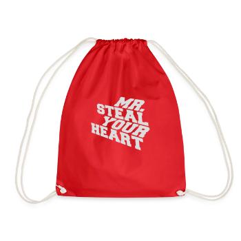 mr steal your heart - Drawstring Bag - red - Front