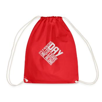 leave me alone day - Drawstring Bag - red - Front