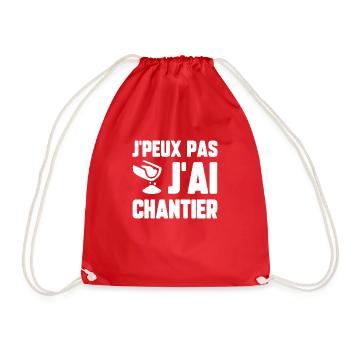 J’peux pas j’ai chantier - Sac de sport léger - rouge - Devant