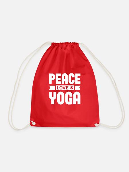 Peace Love & Yoga - Turnbeutel - Rot