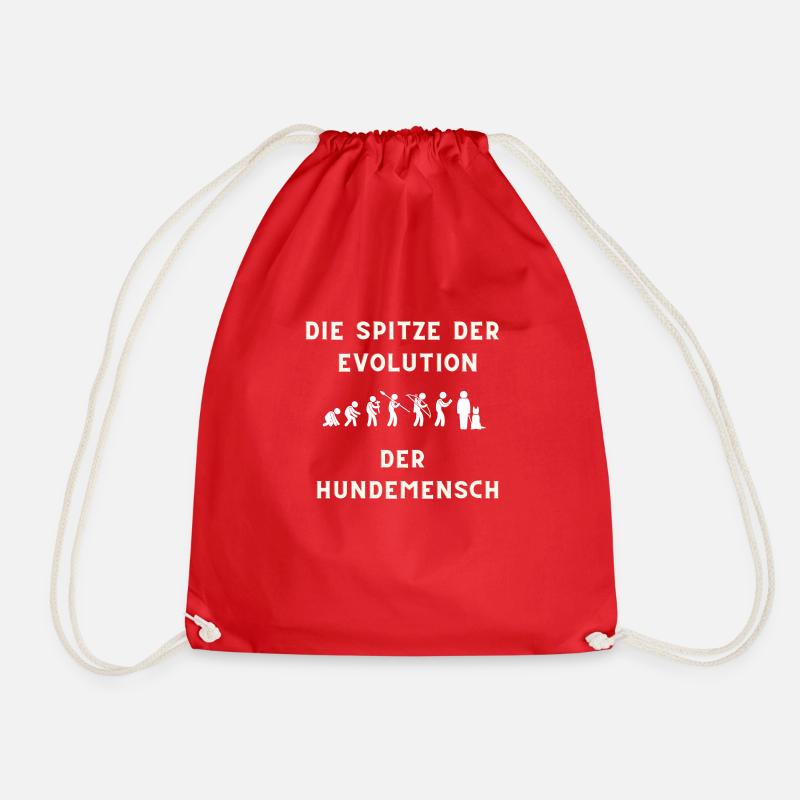 Die Evolution endet beim Hundemensch - Turnbeutel - Rot