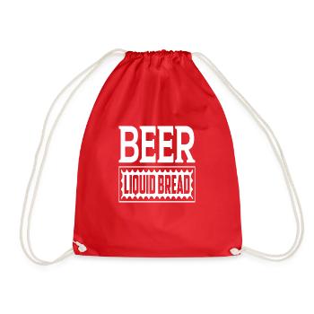 Beer Liquid Bread - Drawstring Bag - red - Front