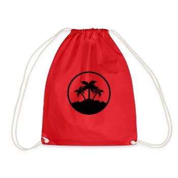 Palm Design - Drawstring Bag - red - Front