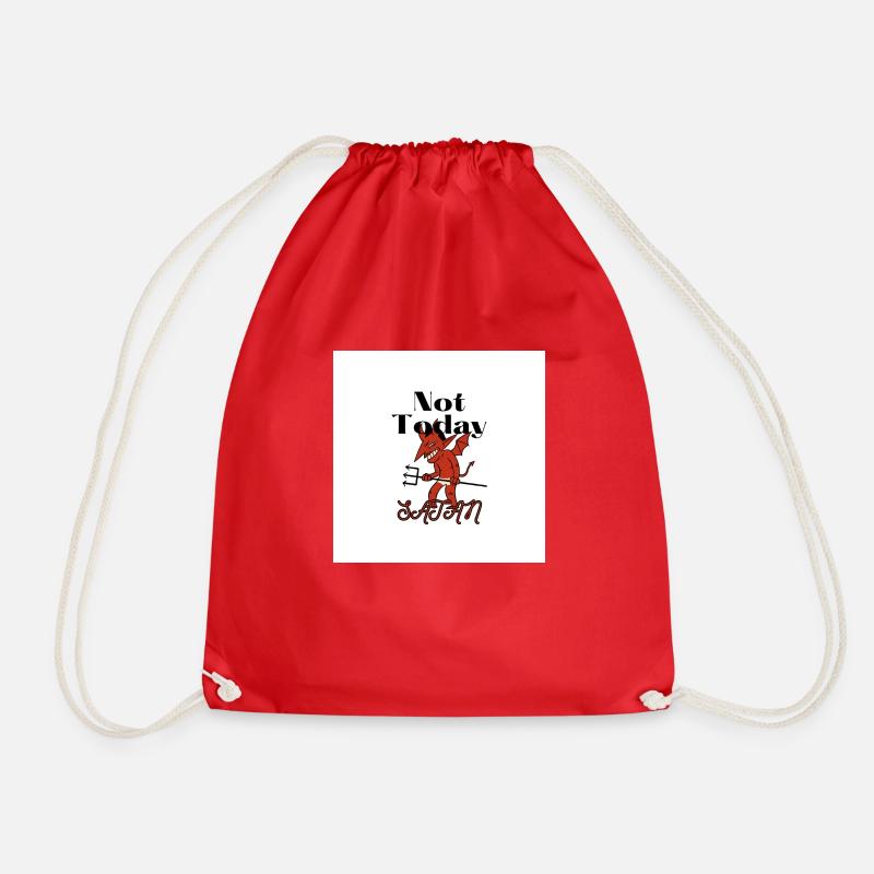 Not Today SATAN - Drawstring Bag - red