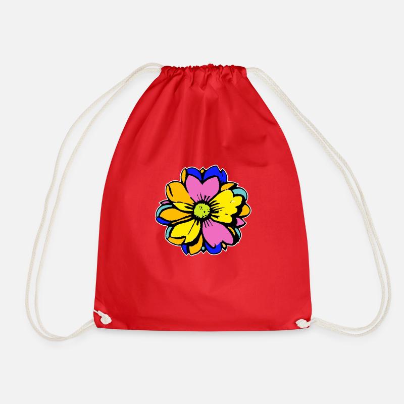 Beautiful flower - Drawstring Bag - red