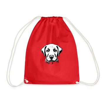 Hund Labrador Haustier Geschenk Hunde Hundehalter - Turnbeutel - Rot - Vorne