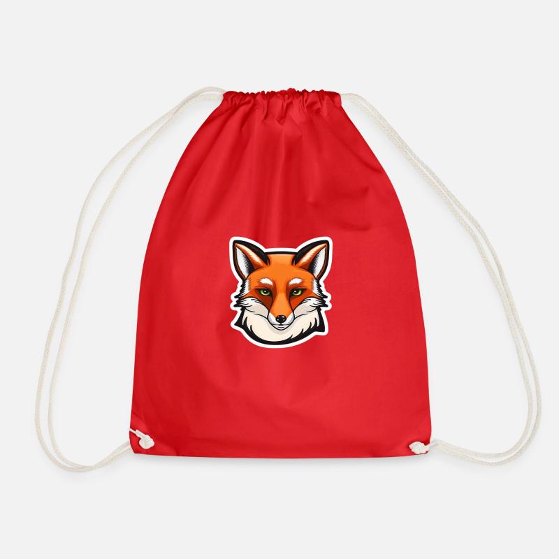 Mystical Encounter: The Proud Fox - Drawstring Bag - red