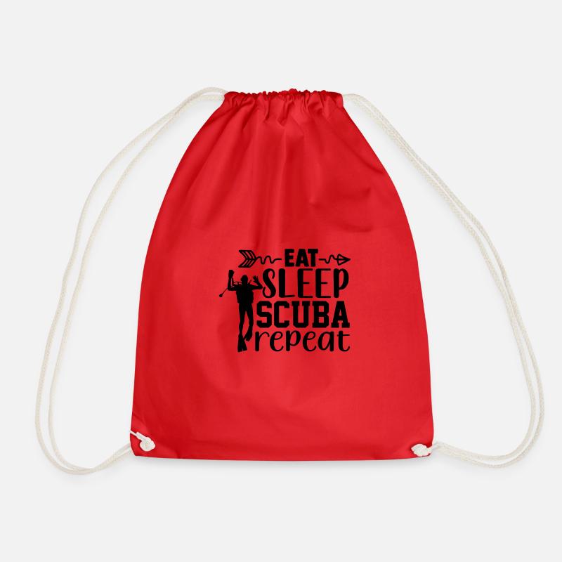 Taucher Spruch - Diving - Drawstring Bag - red