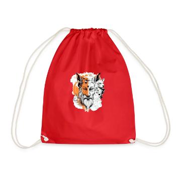Hiros feline god - Drawstring Bag - red - Front