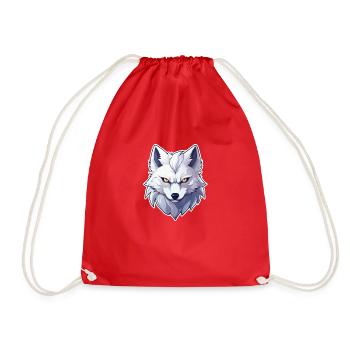 Wolf Anime - Drawstring Bag - red - Front