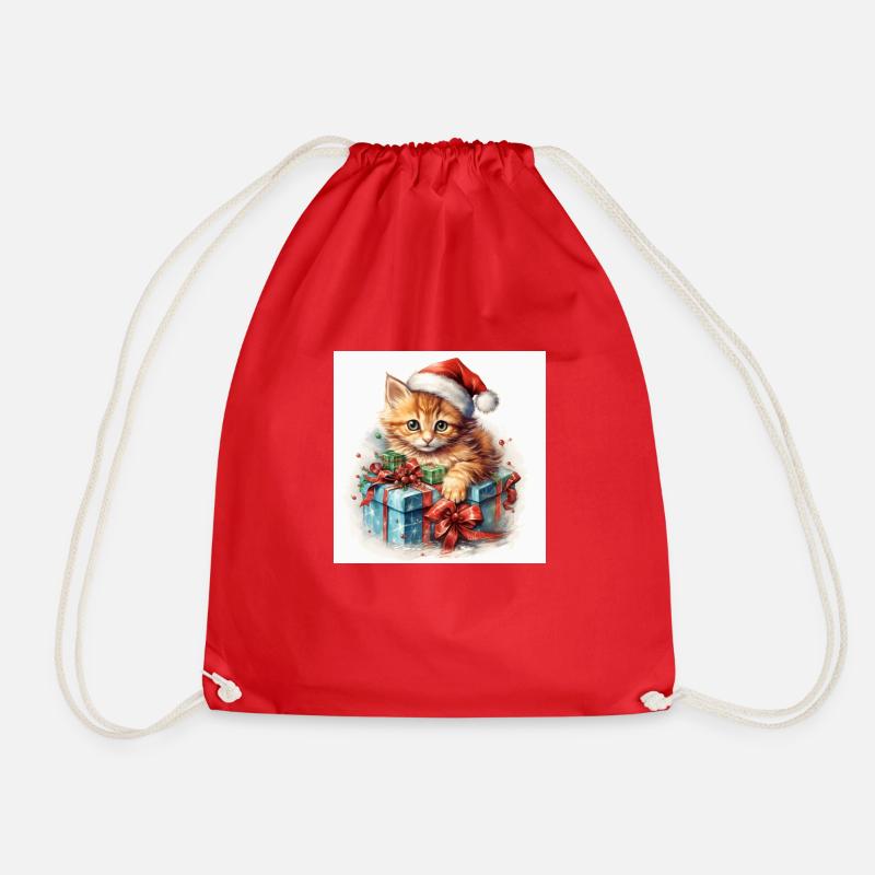 christmas kitten 2 - Turnbeutel - Rot