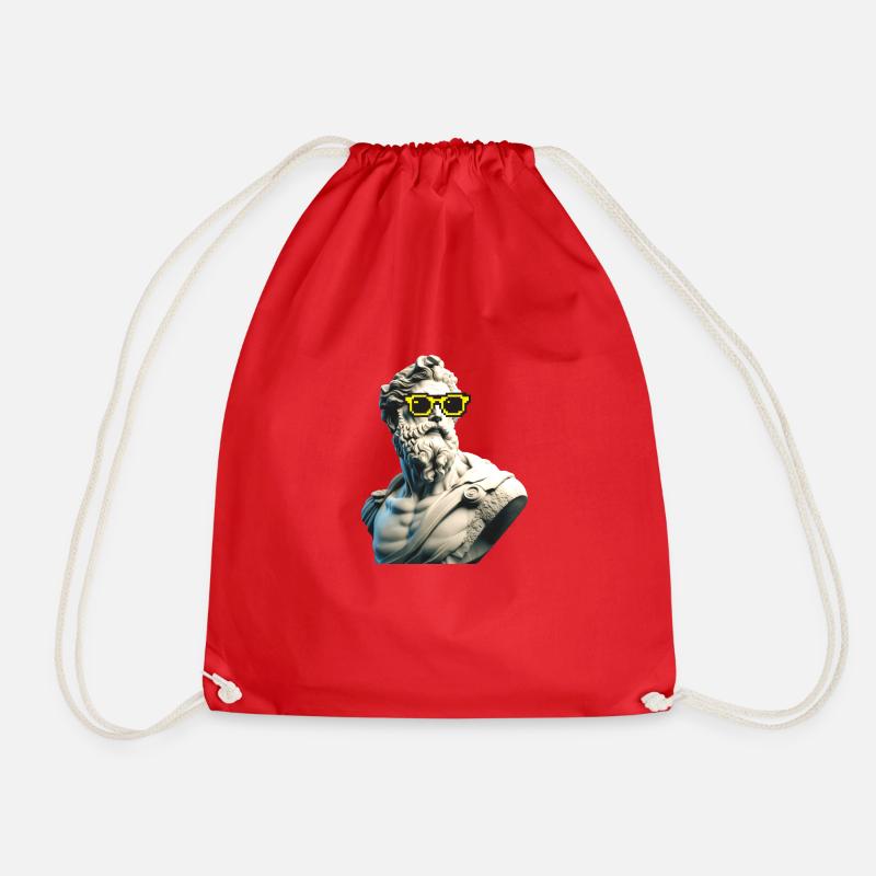 The coolest sculpture EVER!! - Drawstring Bag - red