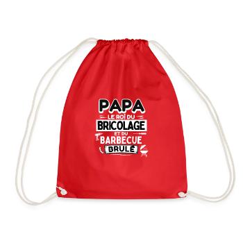 Papa le roi du bricolage et du BBQ brulé - Sac de sport léger - rouge - Devant