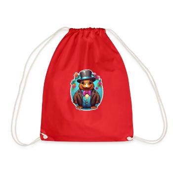 Funny Platypus Comic - Drawstring Bag - red - Front