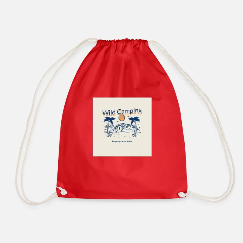 Wild camping is just my thing - Drawstring Bag - red