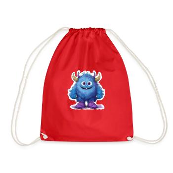 Blue Monster - Drawstring Bag - red - Front