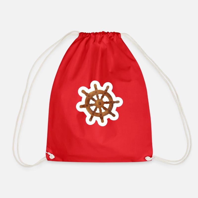 boat - Drawstring Bag - red