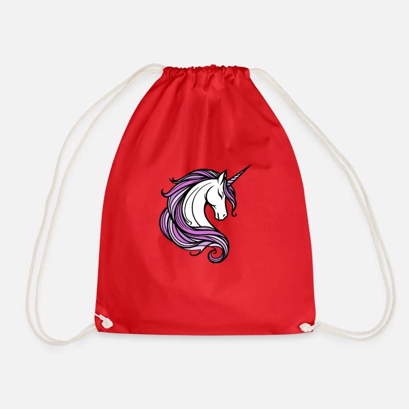 Unicorn - Drawstring Bag - red