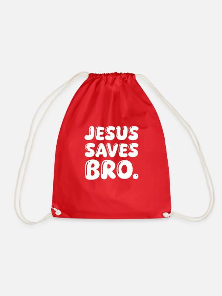 jesus saves bro - Turnbeutel - Rot