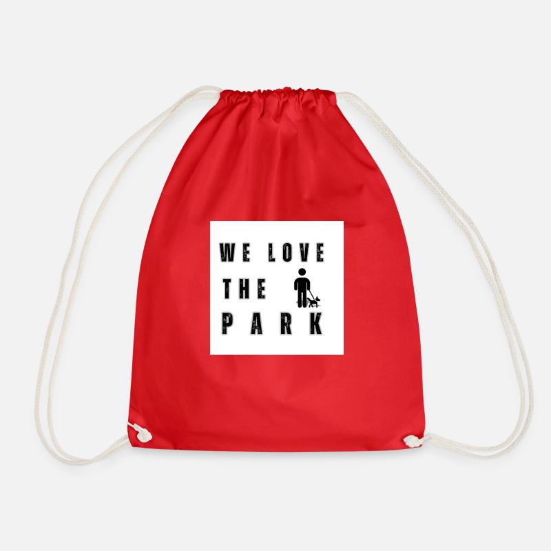 Dog park - Drawstring Bag - red