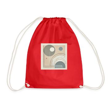 Minimilist art - Drawstring Bag - red - Front