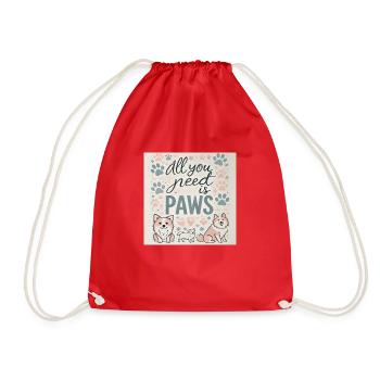 All you need is paws - Drawstring Bag - red - Front