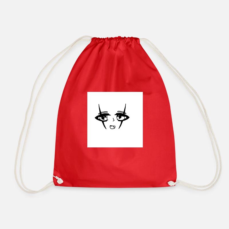 Face - Drawstring Bag - red