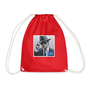 Blues brother mit Hut und Zigarette - Turnbeutel - Rot - Vorne