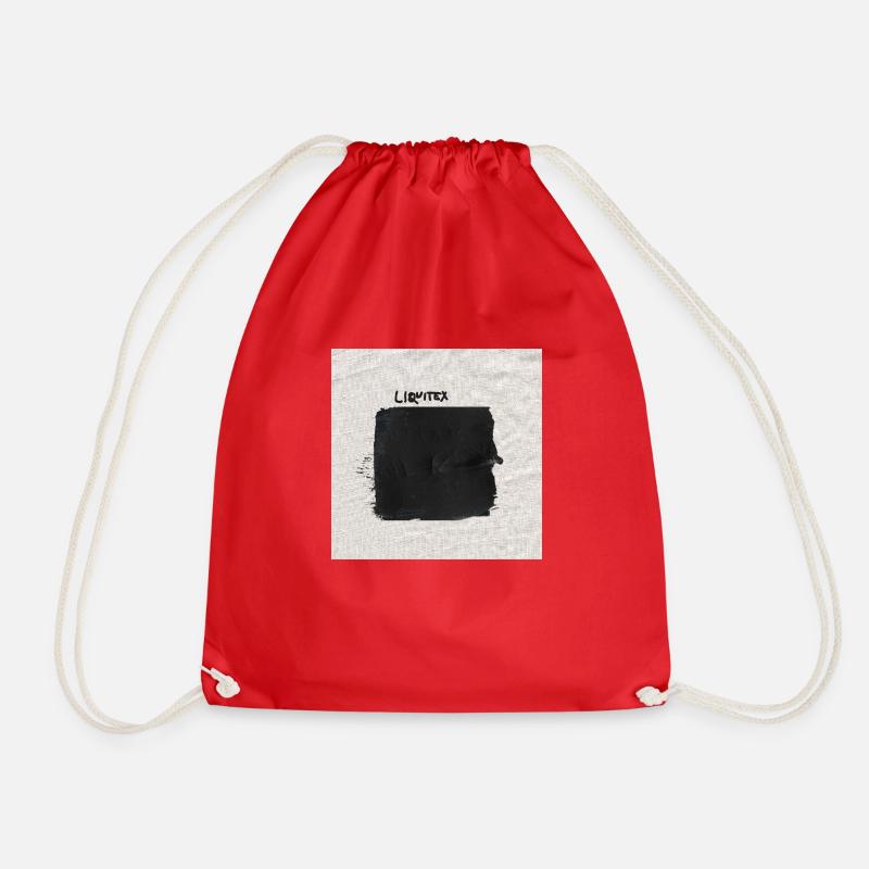 Byella's Liquitex print - Drawstring Bag - red