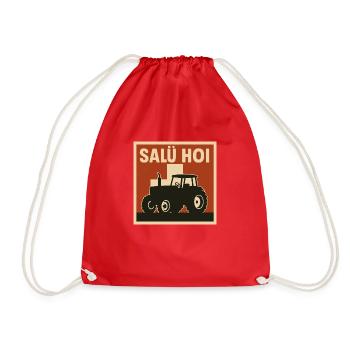 Salü Hoi Schweiz Traktor - Turnbeutel - Rot - Vorne