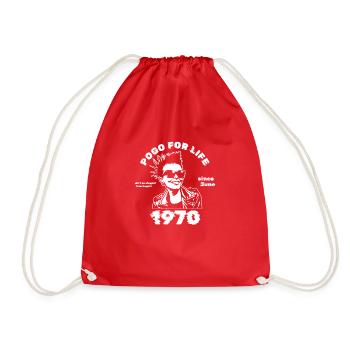 55. Birthday Pogo for life since 06/1970 - Drawstring Bag - red - Front