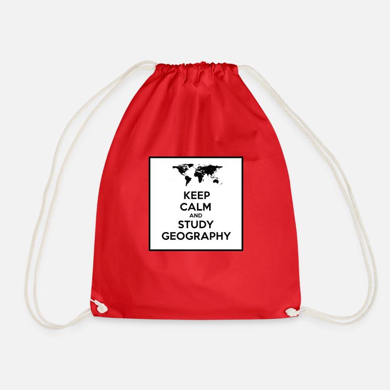keep calm and study geography - Sac de sport léger - rouge