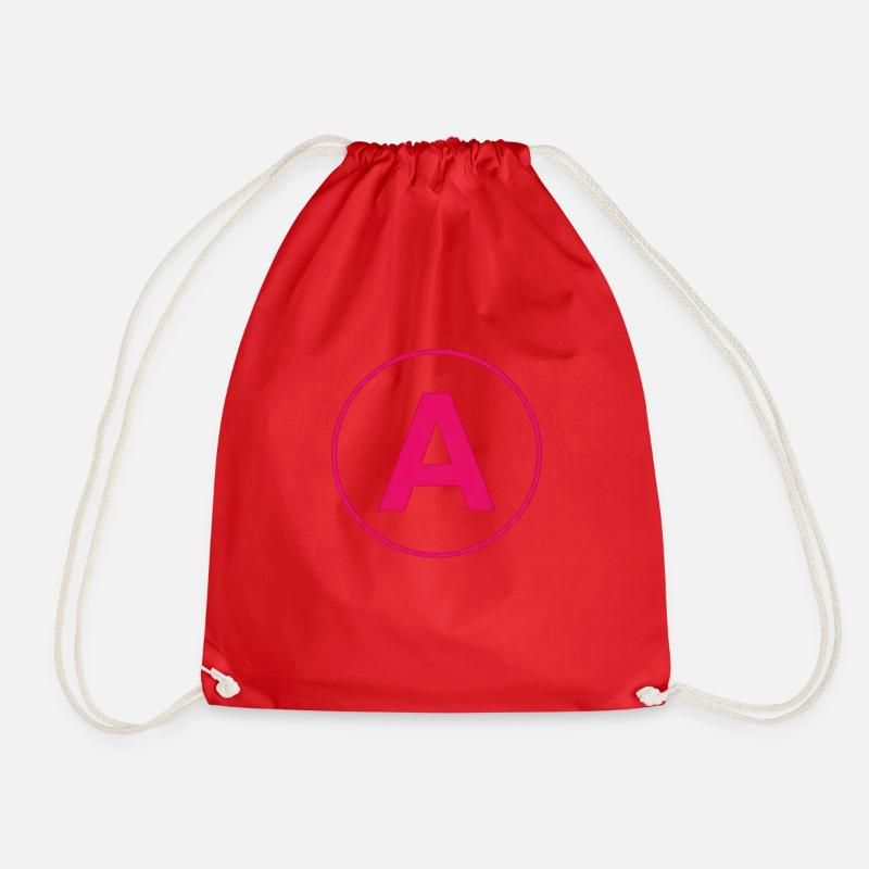 sticker A - Drawstring Bag - red