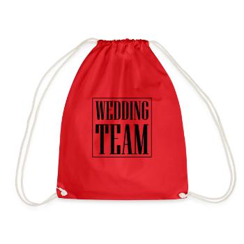 Wedding Team Hochzeit - Drawstring Bag - red - Front
