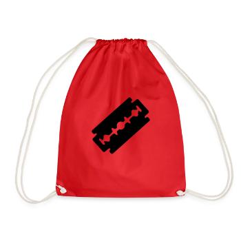 razorblade_ti1 - Drawstring Bag - red - Front