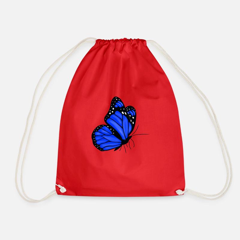 Butterfly - Drawstring Bag - red