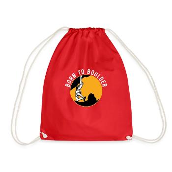 Born for bouldering Rock climber Boulderer Bould - Drawstring Bag - red - Front