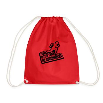 run better than government - Drawstring Bag - red - Front