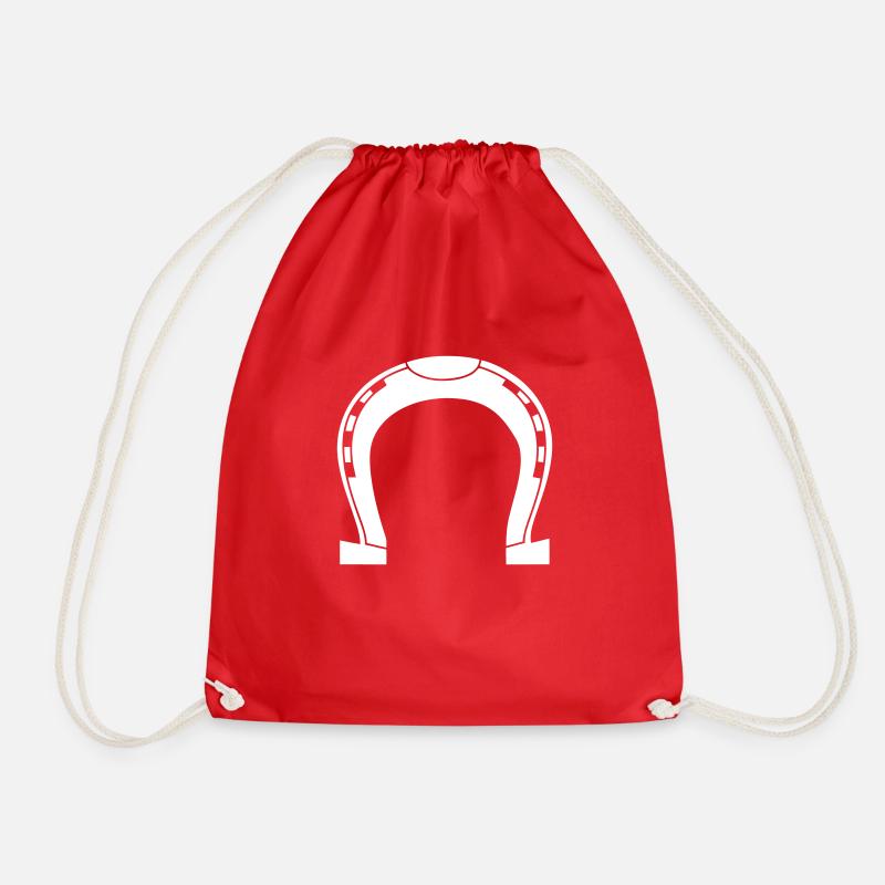 Horseshoe - VECTOR - Drawstring Bag - red