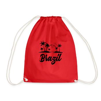 Brazil - Drawstring Bag - red - Front