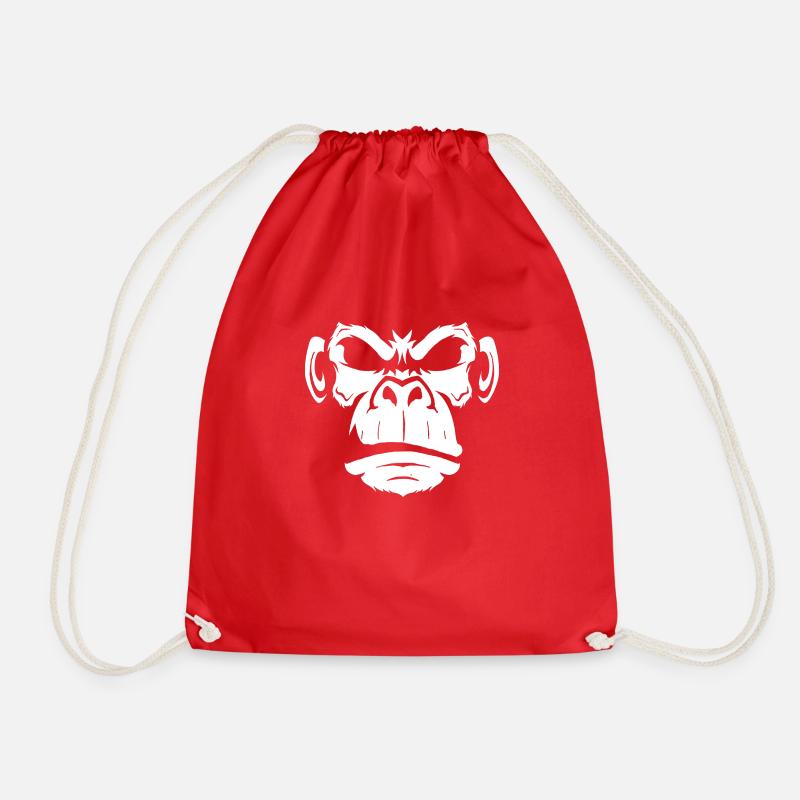 Monkey - Drawstring Bag - red