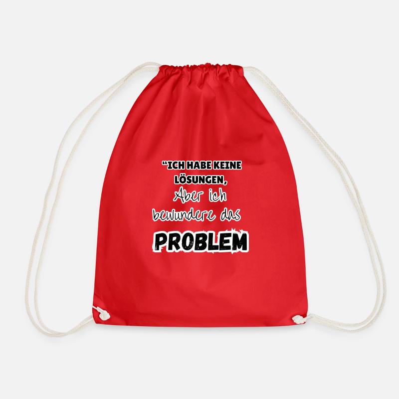 "Problem solution" - Drawstring Bag - red