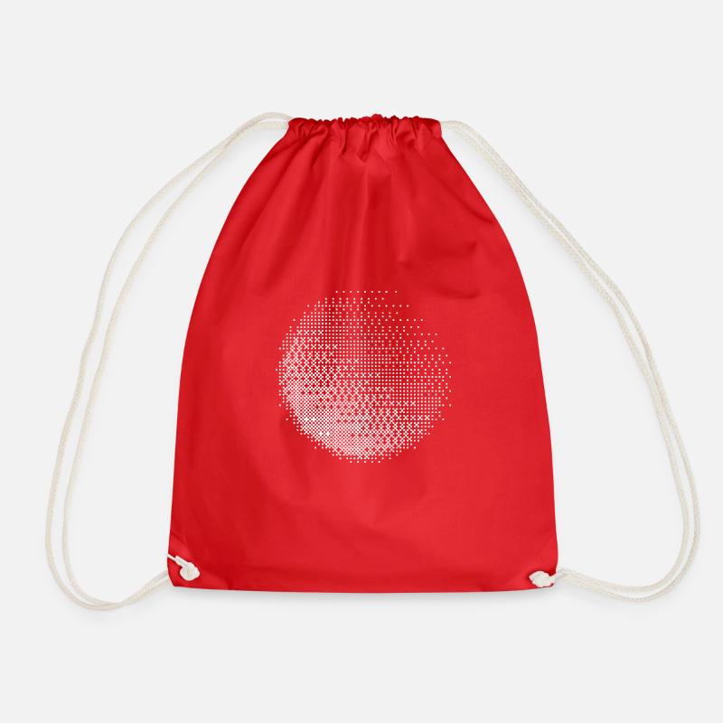 triangle bitmap geometric design - Drawstring Bag - red