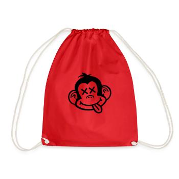 affe_crazy_smiley_aq1 - Sac de sport léger - rouge - Devant