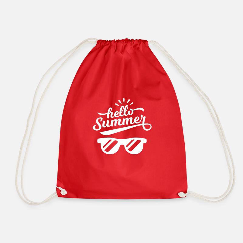 Hello summer - Drawstring Bag - red