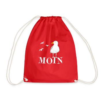Moin Möwe - Turnbeutel - Rot - Vorne