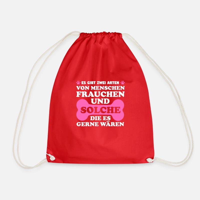 Frauchen Hund Hundemama Geschenk - Turnbeutel - Rot