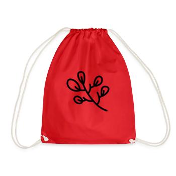 Flower 03 - Drawstring Bag - red - Front